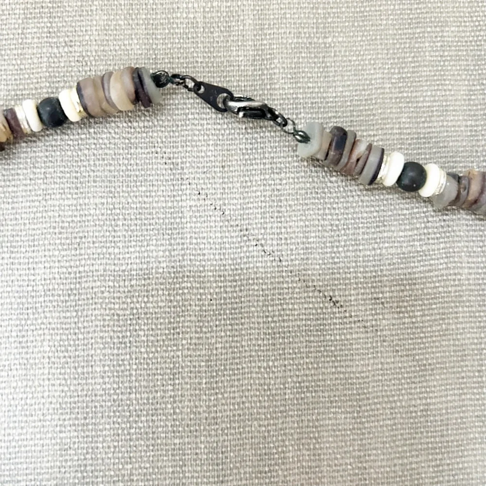 Y2K Surfer Necklace Mixed-Media Brown and White Unisex Unbranded Summer Beach - Picture 2 of 9